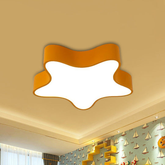 Led Acrylic Starfish Light Fixture For Kids’ Room - Colorful Flush Mount Recessed Lighting