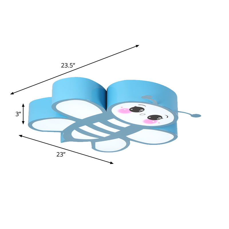 Blue Cartoon Bee Led Ceiling Light Fixture For Children’s Room