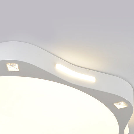 Contemporary Sun-Inspired Led Ceiling Lamp For Child Bedroom In Bright White Acrylic