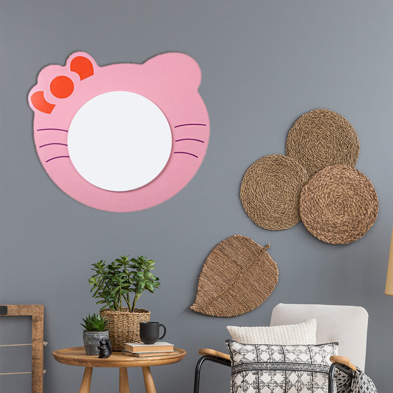 Children’s Led Ceiling Mount Light With Wooden Cartoon Pattern - Ideal For Kindergarten Pink