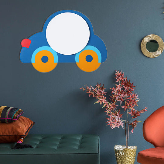 Children’s Led Ceiling Mount Light With Wooden Cartoon Pattern - Ideal For Kindergarten Sky Blue