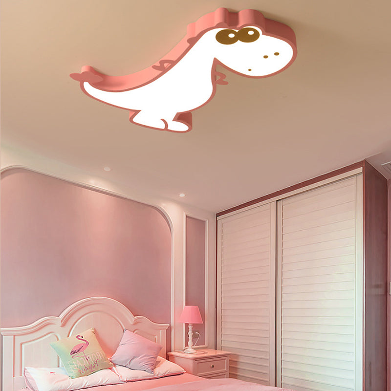 Cute Dragon Led Ceiling Light For Boys Bedroom Pink / White