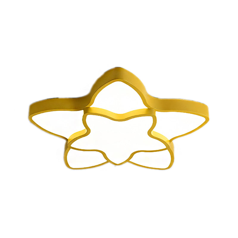 Cartoon Led Flush Mount Light: Vibrant 2-Star Acrylic Ceiling Lamp For Corridor And Kid’s Bedroom