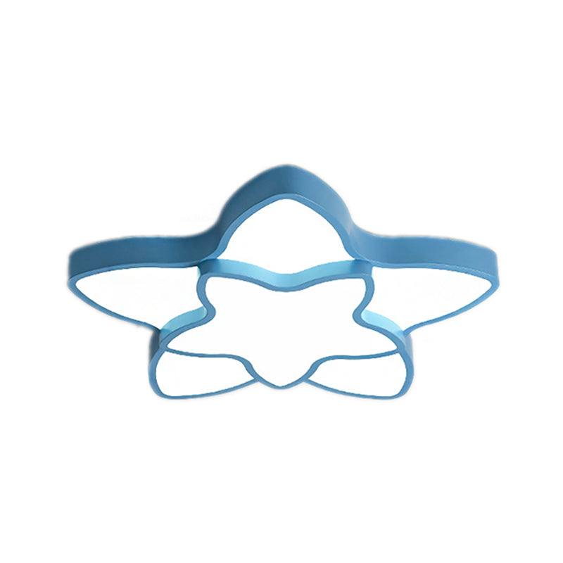 Cartoon Led Flush Mount Light: Vibrant 2-Star Acrylic Ceiling Lamp For Corridor And Kid’s Bedroom