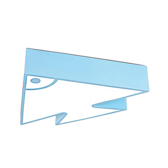 Kids’ Cartoon Triangle Fish Ceiling Lamp - Led Flush Mount Light For Child’s Bedroom Or Living Room