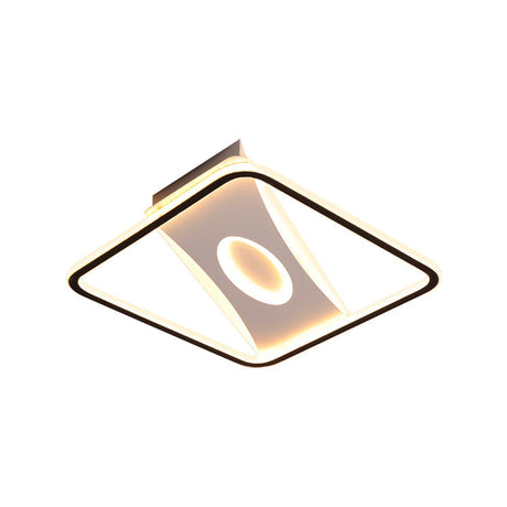 Square Nordic Flush Mount Light With Integrated Led And Warm/White Options 16-35.5 Widths