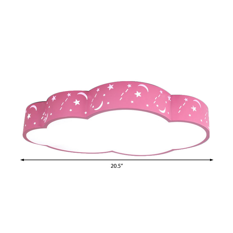 Hollow Cloud Cartoon Led Ceiling Lamp For Kids Bedroom With Metal Acrylic Mount Light