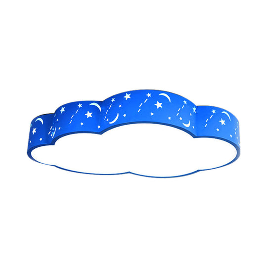 Hollow Cloud Cartoon Led Ceiling Lamp For Kids Bedroom With Metal Acrylic Mount Light