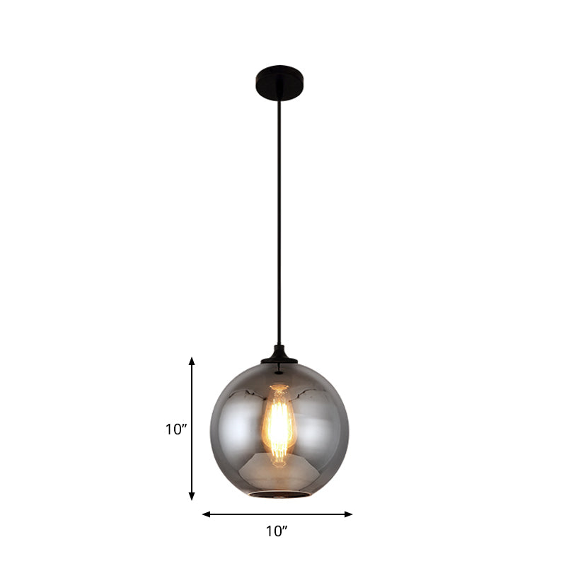 Smoke Gray Glass Mini Pendant Light - Modern Ceiling Hanging For Bar & Cafe