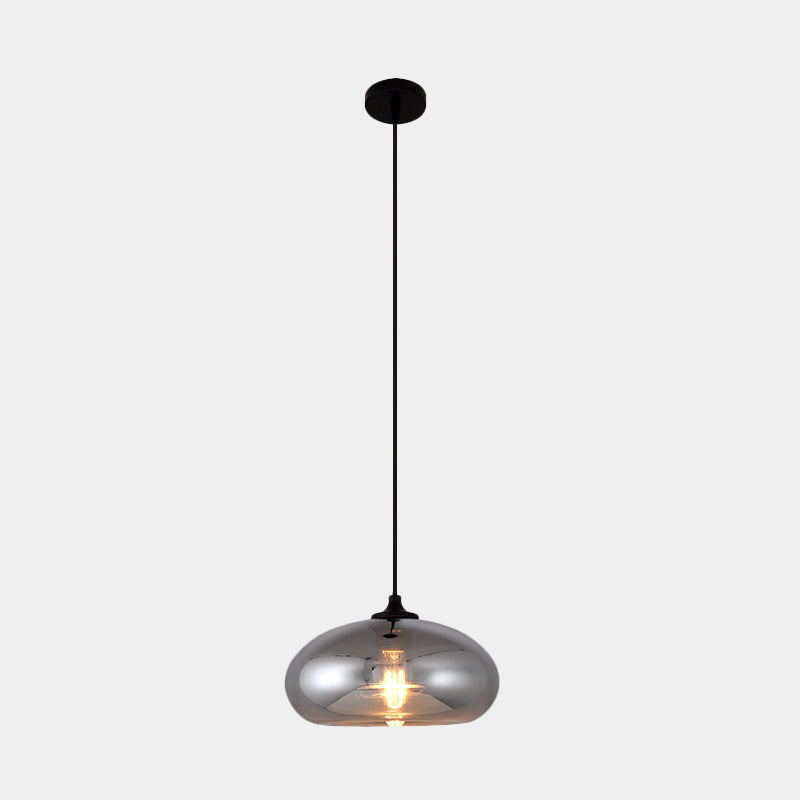 Smoke Gray Glass Mini Pendant Light - Modern Ceiling Hanging For Bar & Cafe
