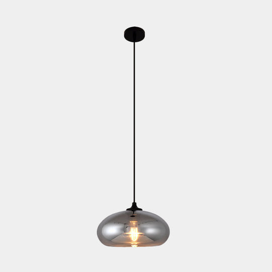 Smoke Gray Glass Mini Pendant Light - Modern Ceiling Hanging For Bar & Cafe