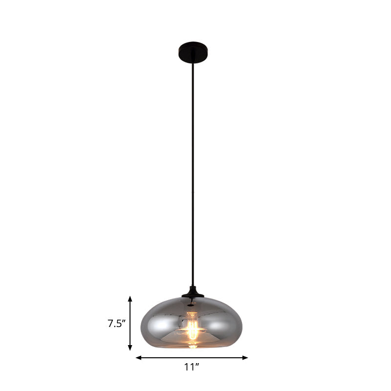 Smoke Gray Glass Mini Pendant Light - Modern Ceiling Hanging For Bar & Cafe