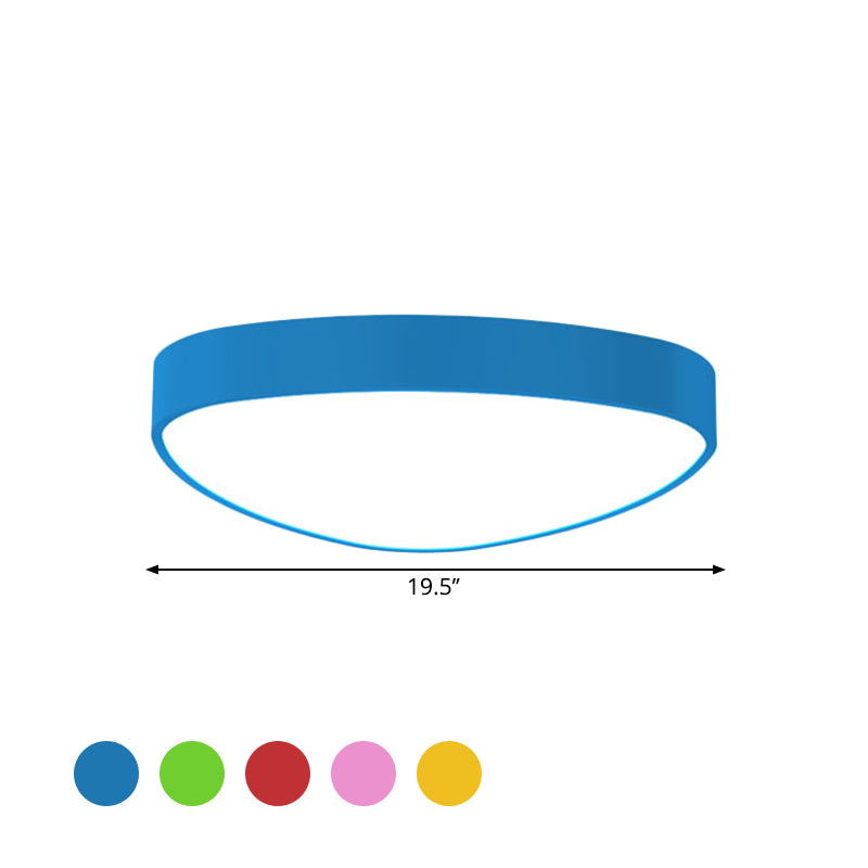 Teardrop Acrylic Ceiling Lamp With Led Flush Mount Lighting For Kids Nursery - Red/Green/Yellow