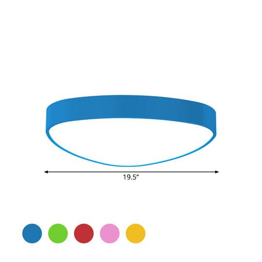 Teardrop Acrylic Ceiling Lamp With Led Flush Mount Lighting For Kids Nursery - Red/Green/Yellow