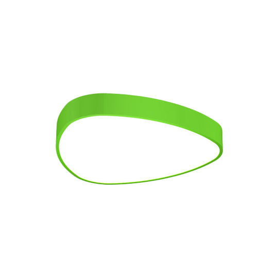 Teardrop Acrylic Ceiling Lamp With Led Flush Mount Lighting For Kids Nursery - Red/Green/Yellow