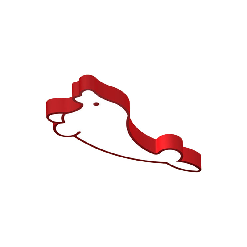 Led Cartoon Seal Ceiling Light With Colorful Acrylic Shade - Flush Mount Fixture