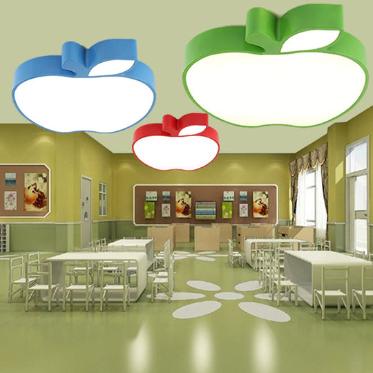Kids Style Led Ceiling Lamp For Baby Room - Apple Acrylic Flush Mount Light (18’/21.5’ W)
