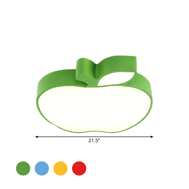 Kids Style Led Ceiling Lamp For Baby Room - Apple Acrylic Flush Mount Light (18’/21.5’ W)