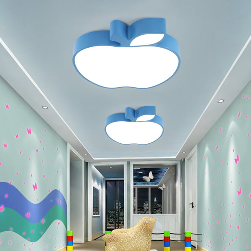 Kids Style Led Ceiling Lamp For Baby Room - Apple Acrylic Flush Mount Light (18’/21.5’ W)