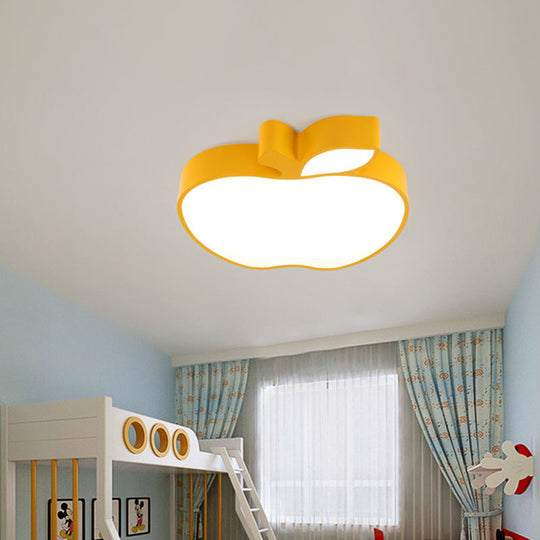 Kids Style Led Ceiling Lamp For Baby Room - Apple Acrylic Flush Mount Light (18’/21.5’ W)