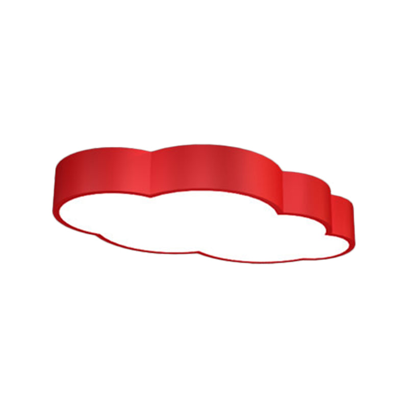 Cloud Shaped Nursery Ceiling Lamp Acrylic Led Cartoon Flush Mount Lighting Fixture In