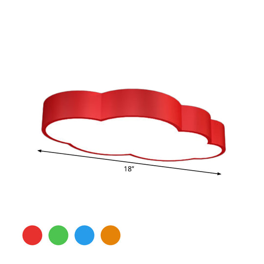 Cloud Shaped Nursery Ceiling Lamp Acrylic Led Cartoon Flush Mount Lighting Fixture In