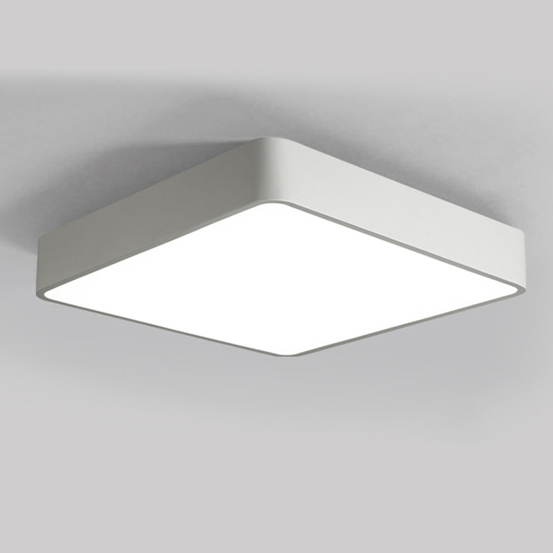 Nordic Square Flush Mount Lamp: Acrylic Led Ceiling Light For Office (Black/White