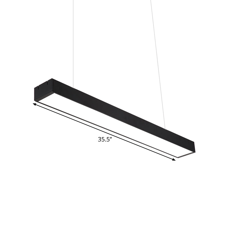 Contemporary Led Ceiling Light Fixture In Sleek Black - Available 3 Widths