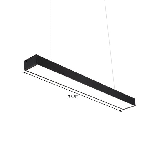Contemporary Led Ceiling Light Fixture In Sleek Black - Available 3 Widths