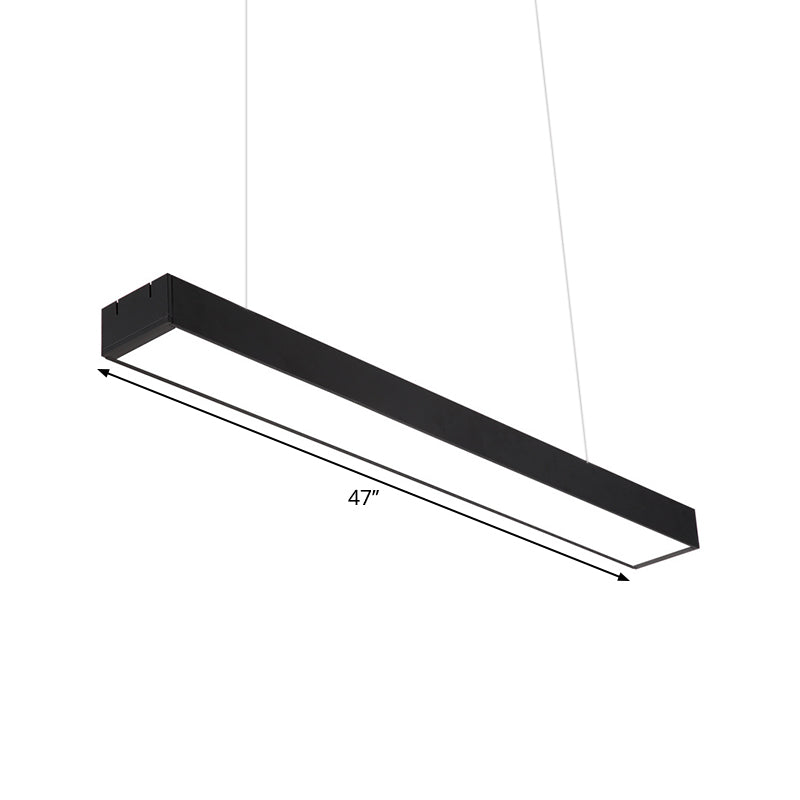 Contemporary Rectangular Acrylic Office Ceiling Light - Led Flush Mount Black Finish Wider Options