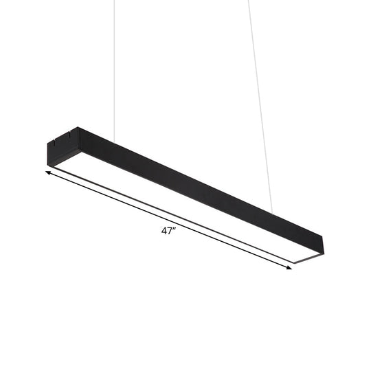 Contemporary Rectangular Acrylic Office Ceiling Light - Led Flush Mount Black Finish Wider Options