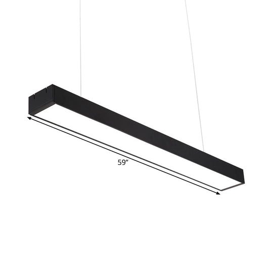 Contemporary Led Ceiling Light Fixture In Sleek Black - Available 3 Widths