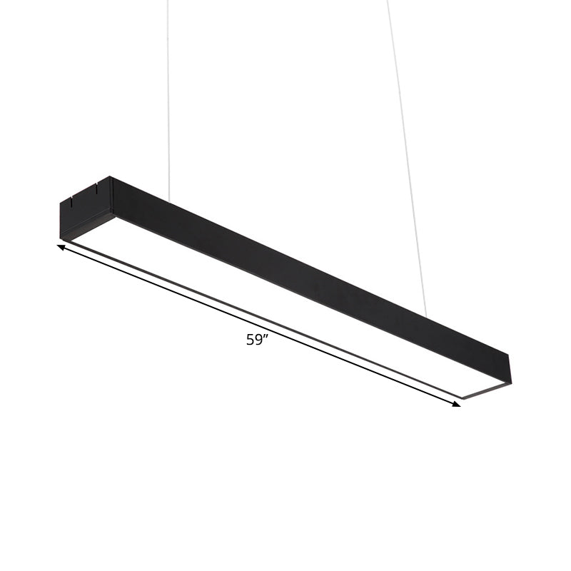 Contemporary Rectangular Acrylic Office Ceiling Light - Led Flush Mount Black Finish Wider Options