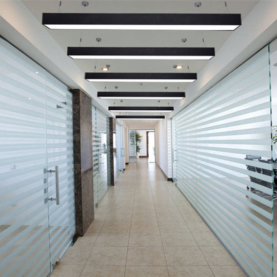 Hanging Led Corridor Light - Rectangular Acrylic Pendant Minimalist Design In Black/White