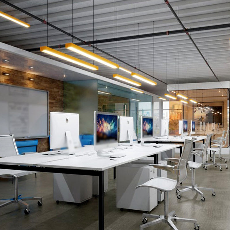 Nordic Style Aluminum Linear Pendant Lamp - 23.5’/47’/71’ Long Led Ceiling Hang Light In Wood