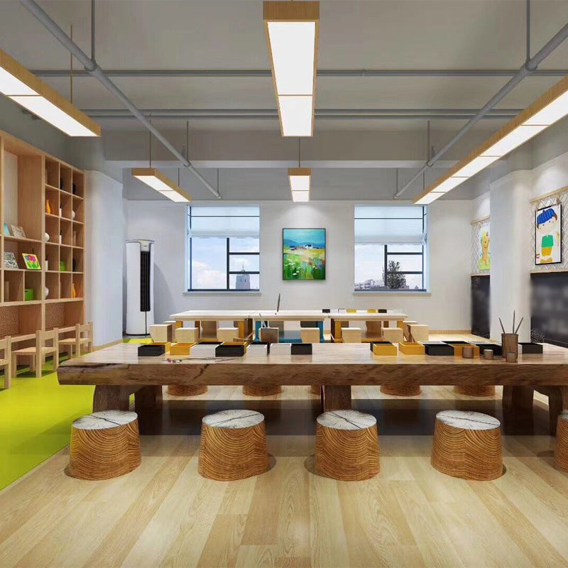 Nordic Style Aluminum Linear Pendant Lamp - 23.5’/47’/71’ Long Led Ceiling Hang Light In Wood