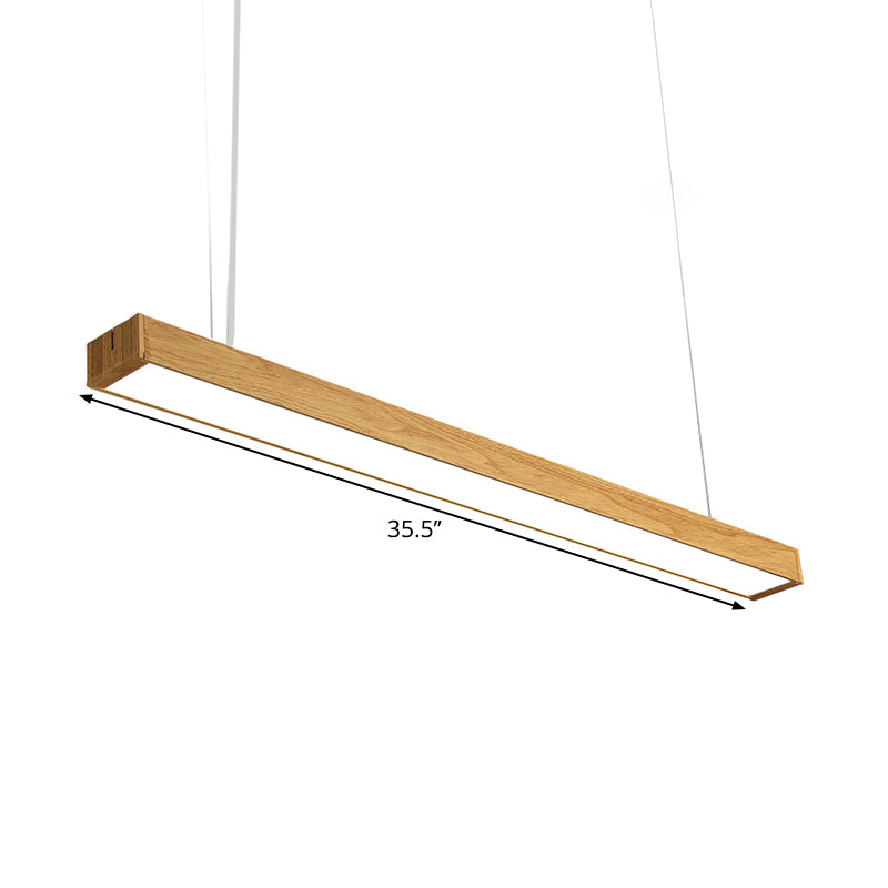 Nordic Style Aluminum Linear Pendant Lamp - 23.5’/47’/71’ Long Led Ceiling Hang Light In Wood