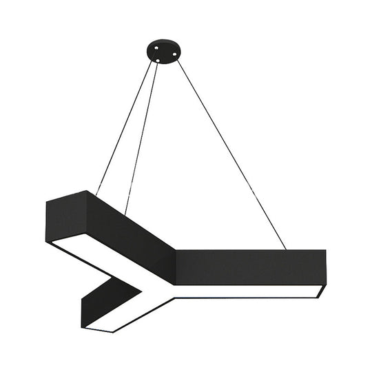 Modern Y-Shaped Gymnasium Led Ceiling Lamp In Black/White 3 Sizes Available