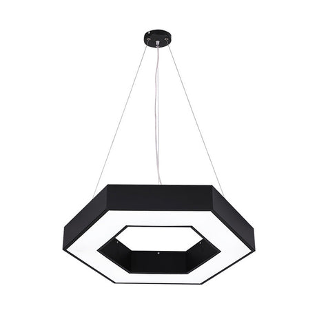 Nordic Hanging Ceiling Light: Honeycomb Gym Down Pendant In Black Led Iron Design