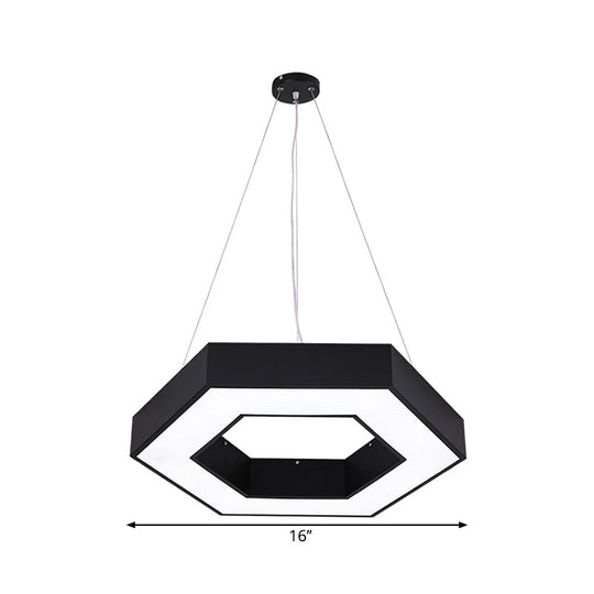 Honeycomb Gym Pendant Iron Led Hanging Light - Nordic Style In Black