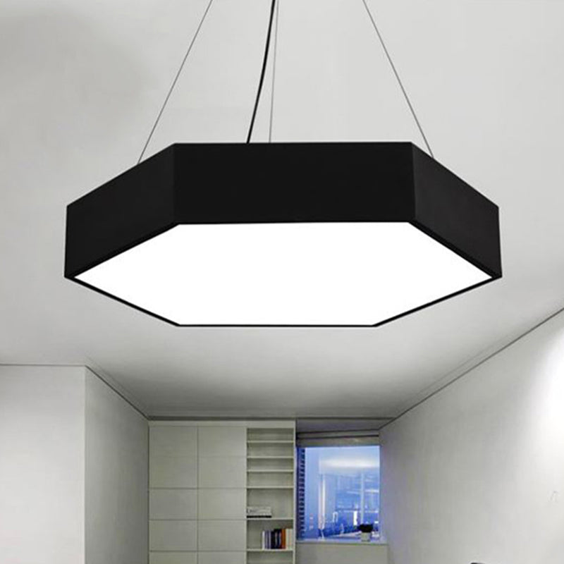 Modern Metallic Led Pendant Light With Honeycomb Design Black/White Acrylic Diffuser -