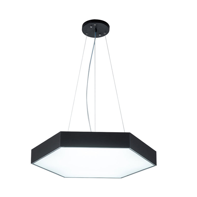Modern Metallic Led Pendant Light With Honeycomb Design Black/White Acrylic Diffuser -