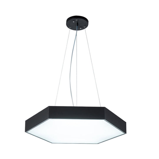 Modern Metallic Led Pendant Light With Honeycomb Design Black/White Acrylic Diffuser -