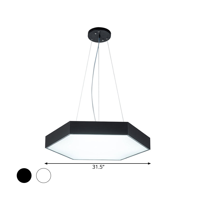 Metallic Honeycomb Led Pendant Light - Black/White Hanging Lamp Kit With Acrylic Diffuser