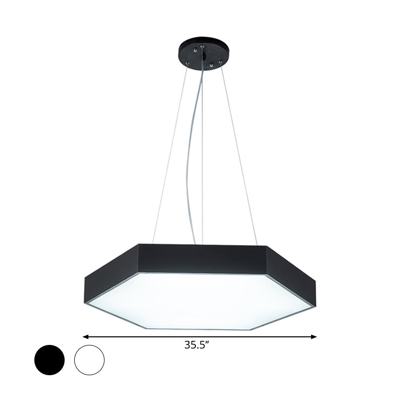 Metallic Honeycomb Led Pendant Light - Black/White Hanging Lamp Kit With Acrylic Diffuser