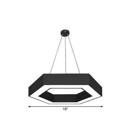 Simple Style Round Acrylic Pendant Light W/Led - Black Suspension Lamp For Restaurant