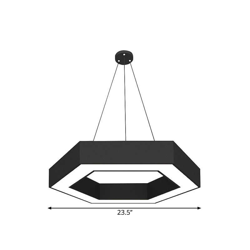 Simple Style Round Acrylic Pendant Light W/Led - Black Suspension Lamp For Restaurant
