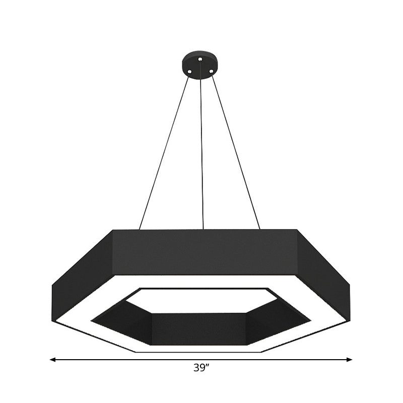 Modern Round Acrylic Led Pendant Light - 18 31.5 39 W Black Ceiling Lamp For Restaurants