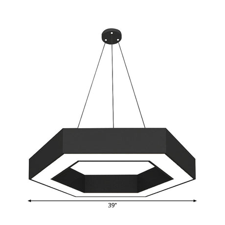 Modern Round Acrylic Led Pendant Light - 18 31.5 39 W Black Ceiling Lamp For Restaurants