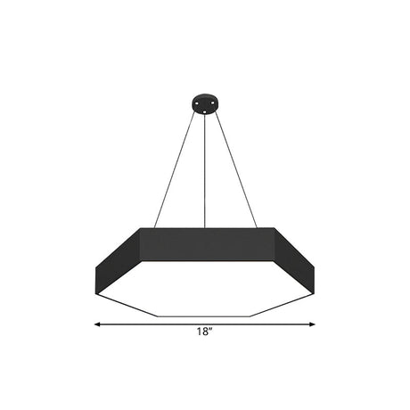 Contemporary Honeycomb Led Pendant Lamp - Black Iron Dining Room Light Fixture 18/23.5/47 L